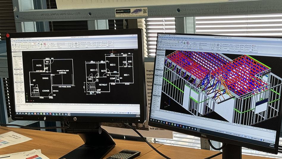 CAD displayed on computer monitor