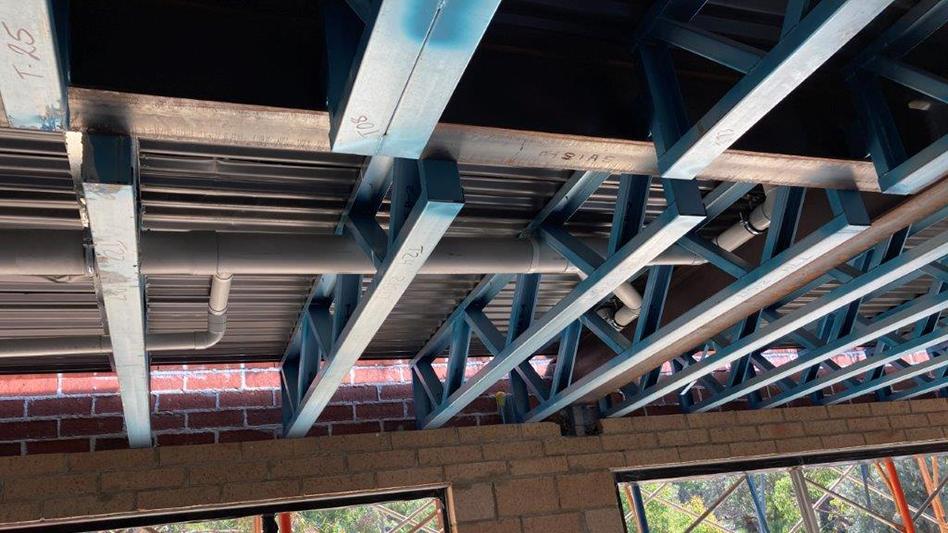 truss gaps large enough for plumbing to pass through 